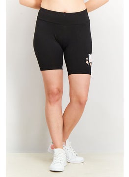 Buy Women Sportswear Fit Floral Vibes Legging Short, Black in UAE