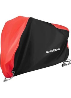 Buy Waterproof Motorcycle Cover for Outdoor Use, Heavy Duty Medium Size with Lock-Holes, Bandage, and Storage Bag - Compatible with Harley Davidson, Kawasaki, Yamaha, Honda Grom (Fits up to 104) in Saudi Arabia