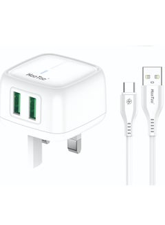 Buy 2 In 1 Multiport Fast Charger with 2 USB Ports and Type C Cable that Supports Fast Charging in Saudi Arabia