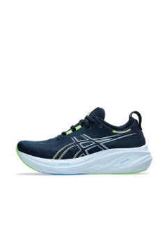 Buy Men and Women Gel-Nimbus 26 Outdoor Running Sneakers Dark Blue/Bright Green in UAE