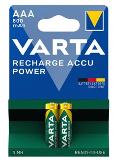 Buy VARTA Recharge Accu Power AAA Micro Ni-Mh Rechargeable Battery (1 pack of 2 batteries, 800 mAh) in Egypt