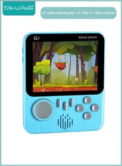 اشتري وحدة تحكم ألعاب محمولة صغيرة الحجم G7 رفيعة للغاية وشاشة LCD ملونة مقاس 3.5 بوصة مدمجة في 666 لعبة مع مكبر صوت مدمج متصل بالتلفزيون Gameboy أفضل الهدايا لصندوق ألعاب الأطفال في الامارات