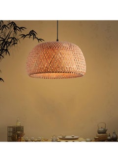 Buy Rattan Pendant Lights Wicker Pendant Lighting Bird's Nest Shape Lamp Shade with Adjustable Cord Natural Bamboo Woven Chandelier Living Room Ceiling Hanging Light Fixtures for Dining Room Bar Cafe in UAE