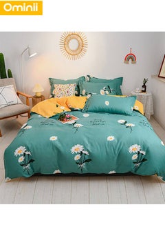 Buy Skin-Friendly Cotton Four-Piece Set: Includes Bed Sheet, Duvet Cover, and 2 Pillowcases, 200 * 230 cm, Luxurious Comfort with Full Coverage in Saudi Arabia