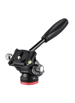 Buy Andoer Compact Video Fluid Head Pan Tilt Tripod Head Panorama Ballhead Tripod Mount Aluminum Alloy 1/4 Inch Screw 10kg/22lbs Load Capacity with Handle Quick Release Plate in Saudi Arabia