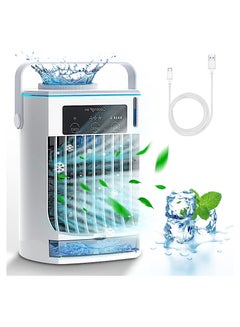 Buy Portable Air Conditioner,3 IN 1 Personal Air Conditioner Cooling Fan with 3 Wind Speed, 3 Cool Air Spray Small Desktop Humidifier Fan for Room Office Camping in UAE