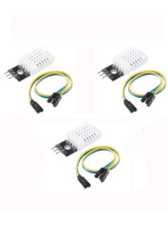 اشتري 3Pcs DHT22 Temperature and Humidity Sensor Module, AM2302 Digital Temp Humidity Gauge Monitor, Electronic Practice DIY Replace SHT11 SHT15 في الامارات