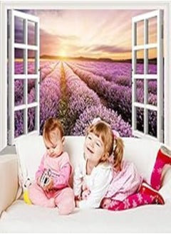 Buy Purple Lavender Provence Sunrise 3D Landscape Wallpaper Bedroom Living Room Office Wall Stick Provence Lavender Wall Sticker TV Background Wall Sticker in Egypt