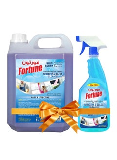 اشتري Fortune Glass Cleaner & Window Cleaner Spray Trigger  5 Litre with 800 ML free في الامارات