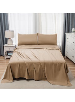 Buy Panax Bedding Queen Bed Sheets Set - 4 Piece Bedding - Brushed Microfiber - Shrinkage and Fade Resistant - Easy Care (COFFEE, Queen) in UAE