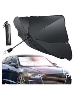 Buy Foldable Car Sunshade Umbrella For Front Windows UV Block Keep Car Cool Cover Visor Umbrella With storage Pouch Easy To Use Umbrella 140X79CM in UAE