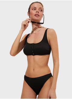 Buy Snap Fence Detailed Ribbed Bikini Top in UAE