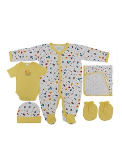 Buy AURA KIDS 6 Pieces Baby Gift Set Yellow in UAE