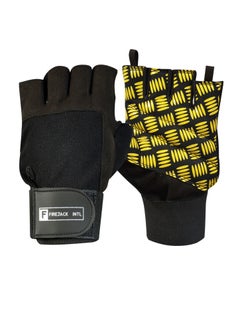 Buy Gym Gloves For Men And Women Exercise Gloves For Weight Lifting Cycling And Training Black/Yellow Medium in UAE