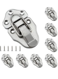 اشتري 8 Pack Duckbilled Hasp Latch Chest Latch Toggle Hasp Latches with Screws for Jewelry Box Ordinary Box Wooden Case Furniture Decoration Satin Nickel Finish في السعودية