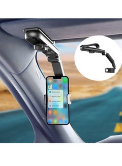 Buy Car Phone Holder for Sun Visor, 1080° Rotatable Sun Visor Car Phone Mount Foldable Dashboard Phone Holder for Car, Universal Adjustable Spring Clip Car Cell Phone Stand for All Phone in UAE