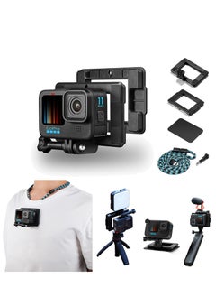 اشتري حامل صدر سريع الفك لكاميرا DJI OSMO Action 4 3 وGo-Pro Hero 12 11 متوافق مع كاميرا GoPro Hero 12 11 الرياضية ملحقات تركيب المنظور الأول حامل مغناطيسي للتصوير بدون استخدام اليدين في الامارات