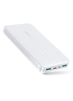 Buy Vidvi pb773 power bank 10000 mAh with two USB ports, a Type-C port, a Type-A port, and a high-quality polymer battery, color - white in Egypt