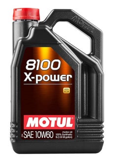 Buy Motul 8100 X-Power 10W-60 Synthetic Oil - 5L, 106144 in UAE