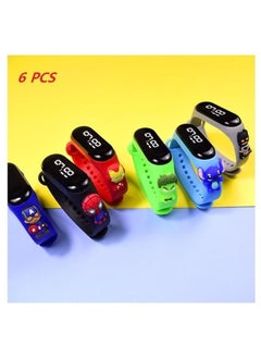 Buy Kids' Water Resistant Silicone Digital Watch 6PCS in Saudi Arabia