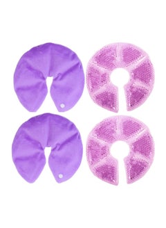 اشتري 2-Pieces Hot Cold Plush Breast Gel Bead Packs for Breastfeeding, Nursing Pain, Mastitis في السعودية