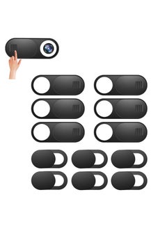 اشتري Webcam Cover Slide, 12 Pack Phone Camera Cover, Ultra-Thin for Laptop, iMac, MacBook Pro, Mac, Computer, Smart Phone, Tablets Slider Camera Blocker Protect Your Privacy & Security (Black) في الامارات