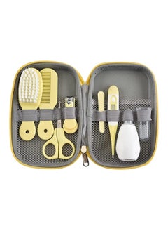 Buy Baby Grooming Kit 8 in 1 Baby Hair Brush Nail Clipper Nose Cleaner Finger Toothbrush Nail Scissors Manicure Kit for Baby Body Care Grooming Set Yellow in Saudi Arabia