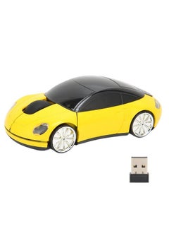 Buy Wireless Mouse 2.4Ghz Cool 3D Sport Car Shape Wireless Gaming Mice With Usb Receiver Wireless Car Mouse For Pc Computer Laptop(Yellow) in UAE