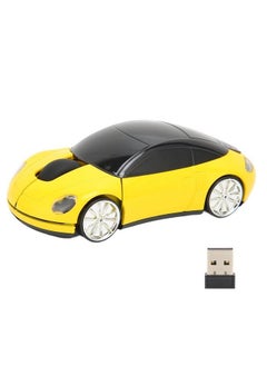 Buy Wireless Mouse 2.4Ghz Cool 3D Sport Car Shape Wireless Gaming Mice With Usb Receiver Wireless Car Mouse For Pc Computer Laptop(Yellow) in UAE