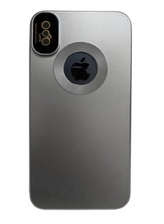 Buy iPhone XS Max Case Metallic Color Silicone Cover With Camera Lens Protector For iPhone XS Max - Silver in Egypt