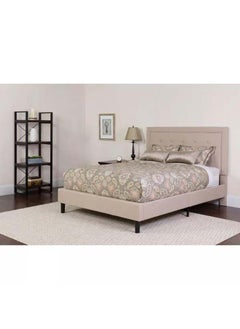 Buy Supreme Comfort: Swedish Wood King Bed - Deluxe Beige Serenity (160x200x140) by Alhome in Saudi Arabia