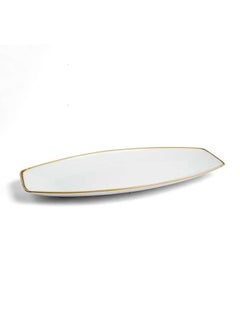 اشتري Porcelain Ivory H232Mocha Boat Plate 14 Inch في الامارات