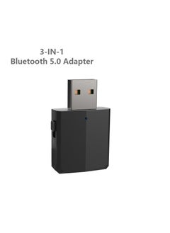 Buy 3 in 1 Bluetooth 5.0 Audio Wireless Transmitter Receiver Black in Saudi Arabia