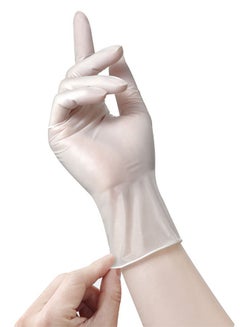 Buy Nitrile Gloves M, Food Safe| Latex-Free and Powder-Free Clear Vinyl Gloves for Cooking, Food Prep, Household Cleaning, Exam| Medium,100 Counts in Saudi Arabia
