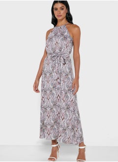 Buy Halter Neck Printed Maxi Dress in Saudi Arabia