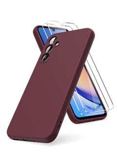 Buy Samsung Galaxy A54 5G Case with Double Screen Protective Films Soft Liquid Silicone Shockproof Protective Cover in UAE