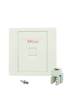 Buy DKURVE® CAT5E CAT6 Network Wall Socket RJ45 LAN Faceplate 1 PORT WITH JACK in UAE