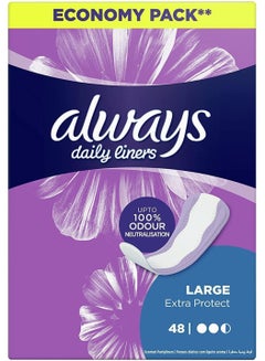 Buy Extra Protect Daily Liners Large Scented 48 Piece in UAE