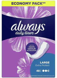 Buy Extra Protect Daily Liners Large Scented 48 Piece in UAE