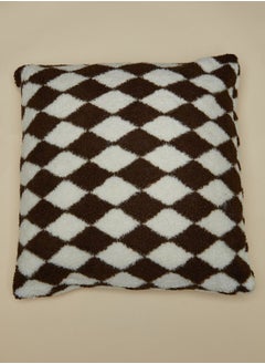 Buy Checked Printed Cushion With Insert 45X45Cm in Saudi Arabia