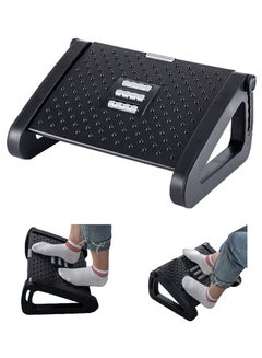Buy Under Desk Footrest, Adjustable Foot Rest with Massage Texture and Roller, Ergonomic Step Stool with 6 Height Position for Home, Office, School Black in Saudi Arabia