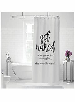 اشتري Shower Curtain, Bathroom Waterproof Anti-Mold Modern Minimalist Fashion Curtain, Privacy Curtain, Quotes Inspirational, with 12 Pack Plastic Hooks (65''W x 70''L , White)✅Size - The standard size is a في الامارات