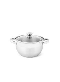 Buy Prime Stainless Steel Stockpot W Glass Lid 18cm in UAE