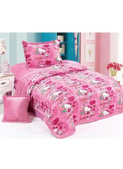 Buy Soft Bed Comforter Set Bedspread Velvet Plush Coverlet for All Seasons Kids Twin Quilt Set Single Bedding 3pcs in UAE