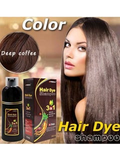 Buy 3 In One Permanent Dark Brown Hair Dye Shampoo 500ml in UAE