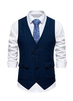 Buy New men's Retro V-Neck Fake Two Piece Vest in UAE