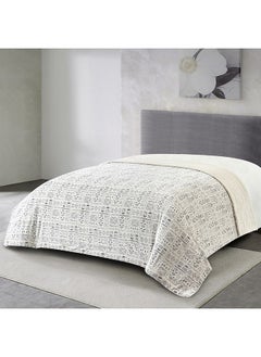 اشتري Braxton Olvin Printed Flannel Sherpa Queen Blanket 220 x 200 cm في الامارات