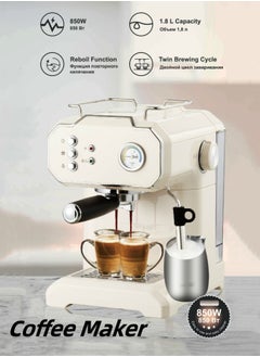 اشتري Italian coffee machine household small semi-automatic high-pressure steam coffee machine multi-function milk foaming office coffee machine في السعودية