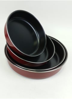 Buy Oven Baking Pan Mould Set contains 4 Sizes Non Stick Baking Tray Ovenware in Saudi Arabia