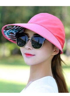 اشتري Women Sun Hat, Summer Beach Caps Women Hat Wide Brim UV Protection Floppy Brown Roll Up Hat Double-Side-Wear Ponytail Hats Baseball Caps Adjustable Cap في الامارات